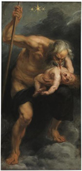 Kronos devouring his son by Peter Paul Rubens (1636 - 1638) Museo del Prado ( Public Domain )