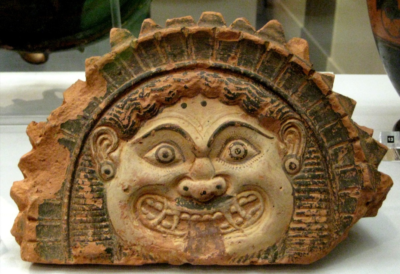 Classical Greek gorgoneion featuring the head of Medusa; fourth century BC